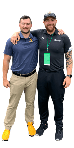 Coach Justin Lima with a colleague